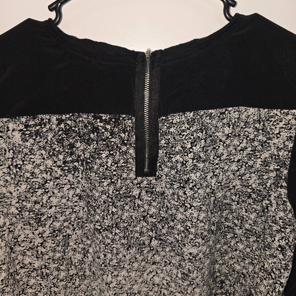 Rebecca Taylor Silk Blouse Top Size 8 - Black White Speckled Print Long Sleeve - Picture 6 of 6